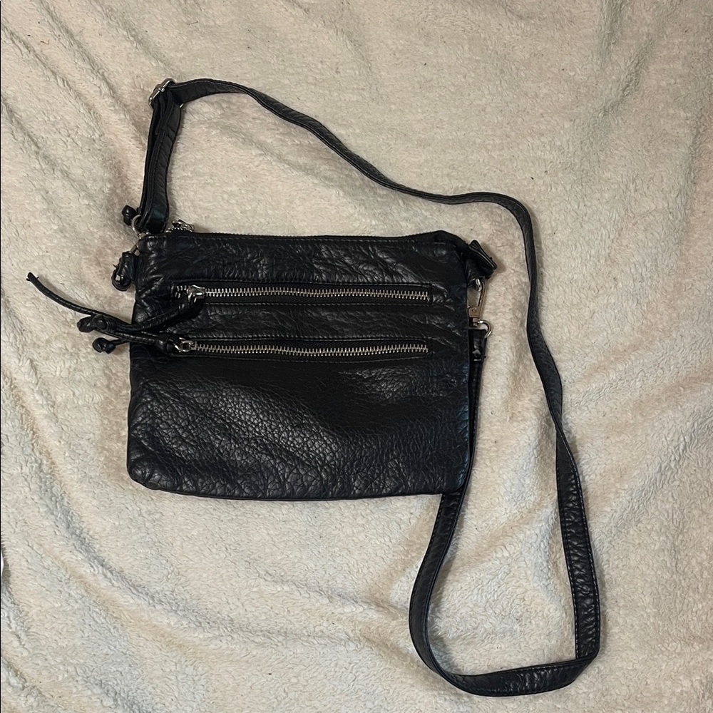 Black Leather Crossbody Bag